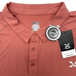 Moheen Men's Short Sleeve Red 4XL Nylon Spandex Golf Stretch Polo Shirt NWT